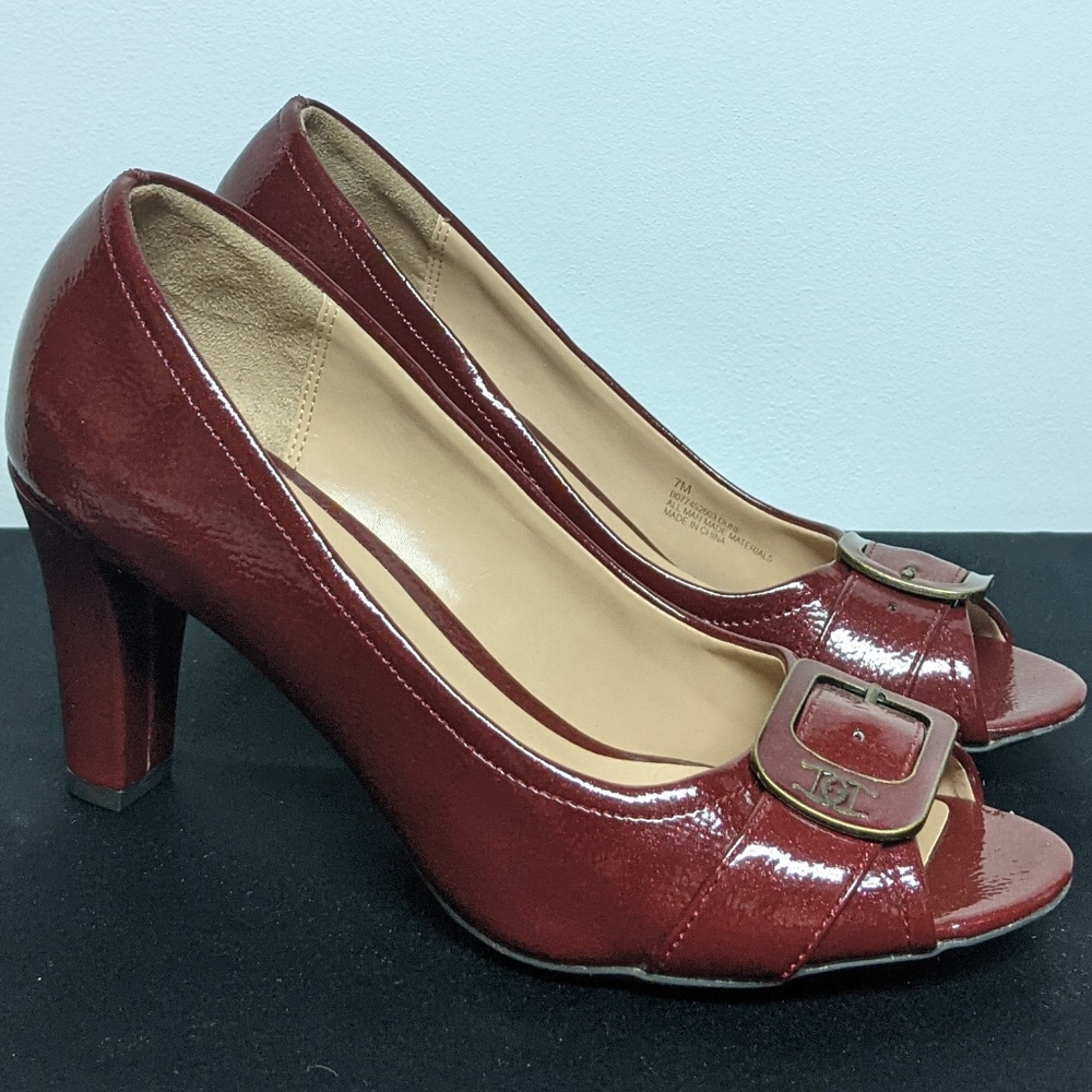Etienne Aigner Red Peep Toe Heels